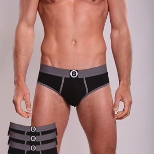 Herren-Slip | Schwarz | Einfarbig | Baumwolle | 3er-Pack | Bolas Underwear